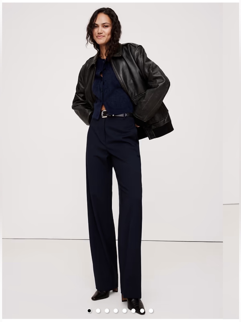 Banana Republic ultra high rise modern straight Italian lightweight wool pant